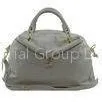 Gray Soft Girls / Ladies Leather Business Bags Large , Adjustable Shoulder Strap