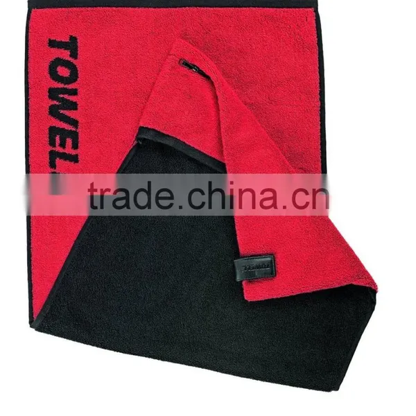 100% Cotton Magnet Strap Zipper Pocket Fitness Towels, Zip Pocket Gym Towels photo-2