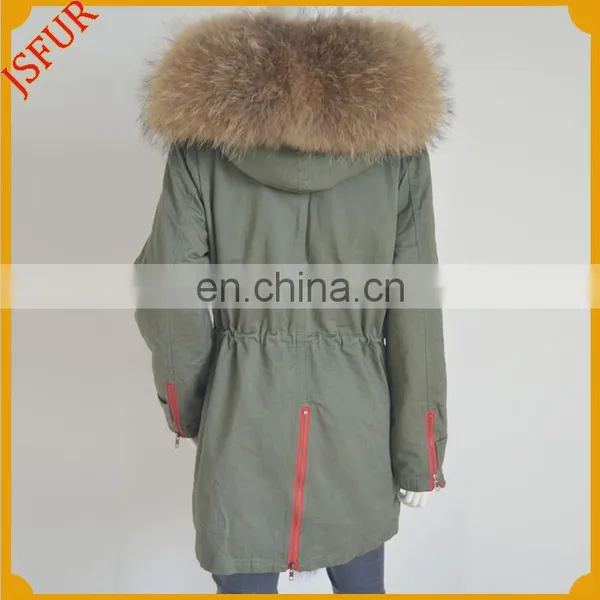 Jsfur Wholesale Genuine Fur Jacket With Real Fur Winter Women Parka photo-3