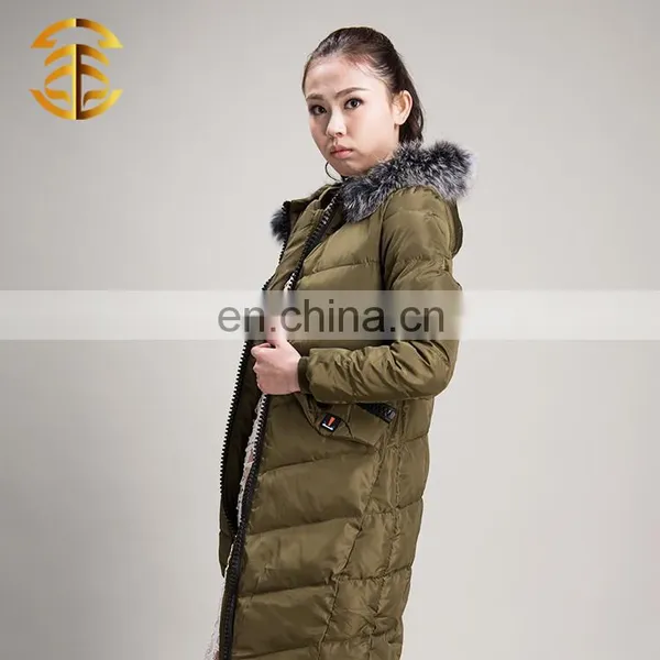 Wholesale OEM Service Long Style Hood Women Down Jacket photo-2