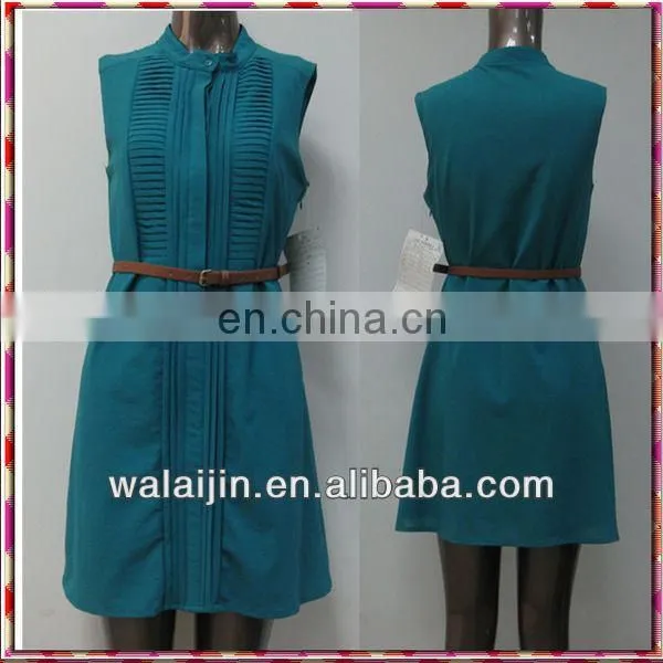 Office Ladies Pleated Blouses Dress