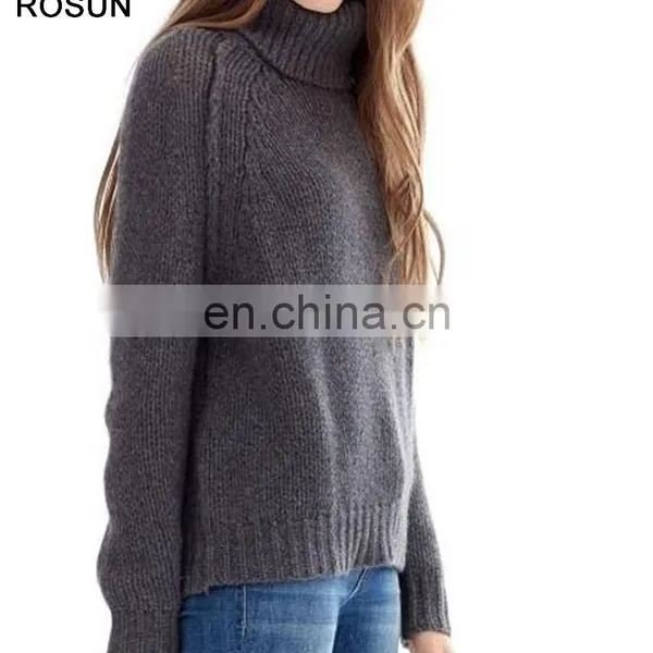 Top Selling Turtleneck no Pattern 100% Cashmere Sweater for Women in the Style of Retro photo-2
