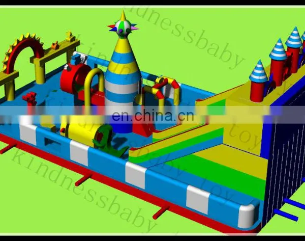 Inflatable Funcity With Slide Inflatable Play Center Giant Inflatable Slide and Obstacle Combo photo-4