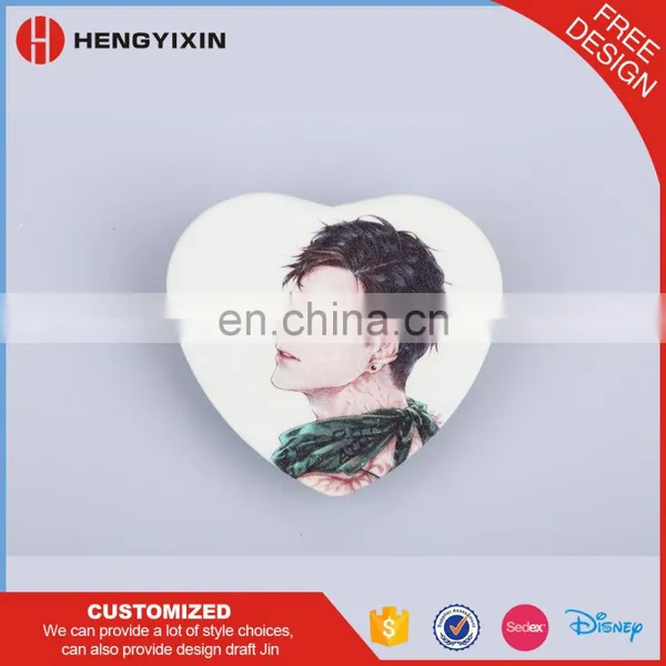 Custom Cheap Heart Shape Printing Metal Custom Tin Badges photo-6