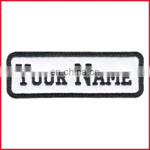 Rectangular 1 Line Custom Embroidered Name Tag Iron / Sew on Patch photo-5