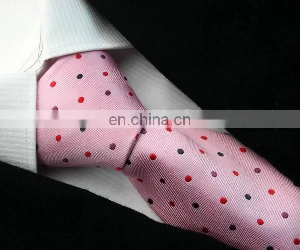 Silk Navy and White Dot Casual Mens Tie photo-5
