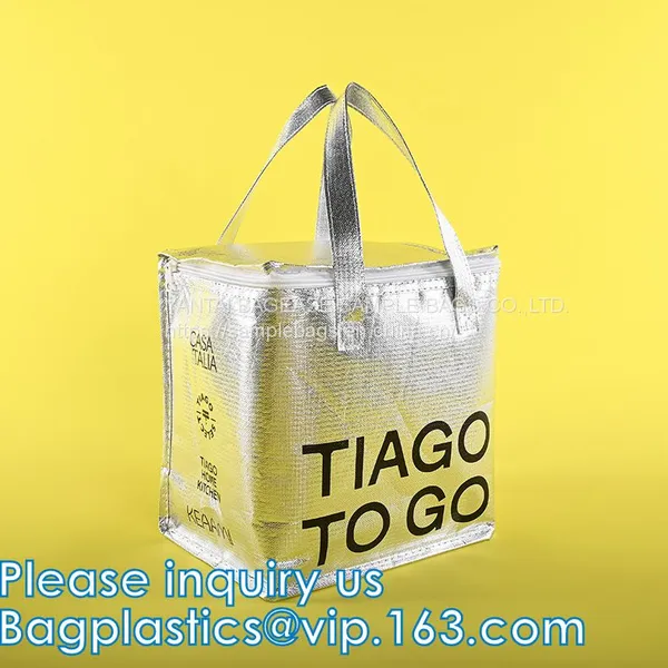 FREEZABLE LUNCH BAG,INSULATION ALUMINIUM FOIL BAG,THERMAL THERMO COOLER TOTE BAG,BENTO PICNIC,FRESH photo-4