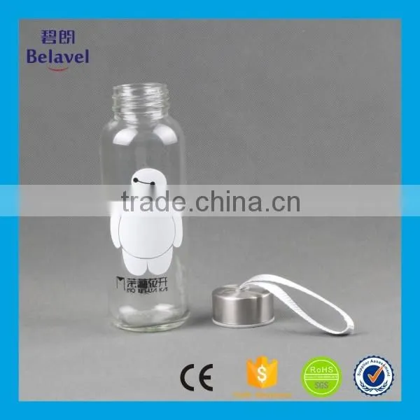 Bulk Cheap 10oz 300ml Glass Water Bottle With Cap Clear Glass Drinking Bottle photo-4