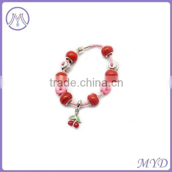 European Style Leather Charm Beaedd Bracelet photo-5