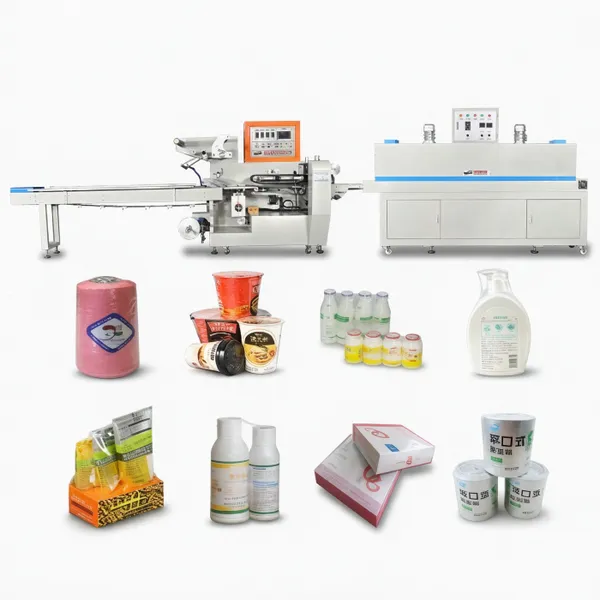 Pillow-Type Heat Shrink Bagging Film Sealing Machine for Bottle Food Daily necessities Goods PE Film Packaging Machine for Foam Boxes