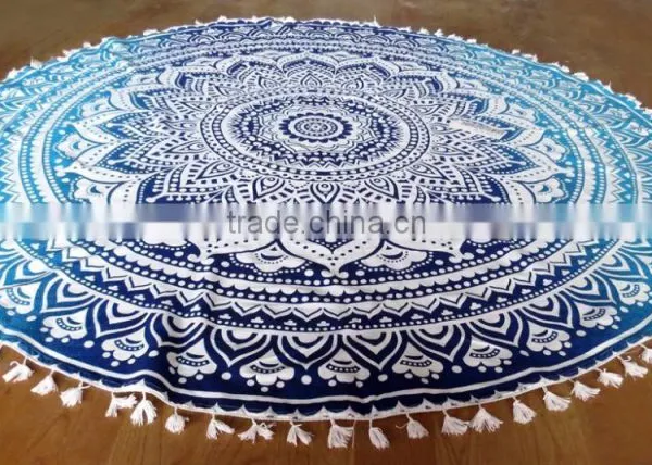 Cotton Round Beach Towel Mandala Turkish Throw Roundies Table Cover photo-5