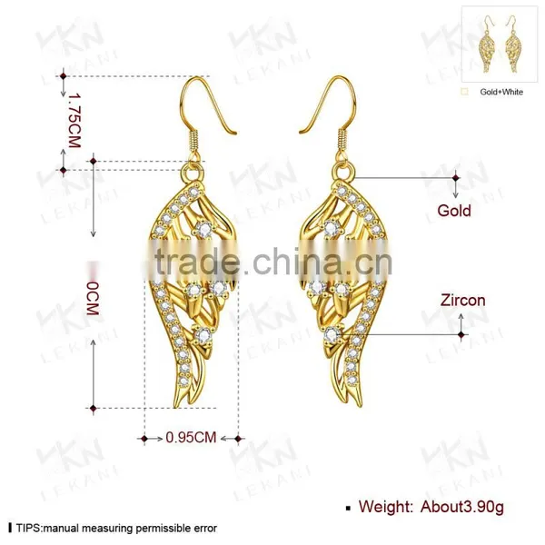 2015 New Fashion Design Fish Shape Dubai Gold Jewelry Earrings photo-3