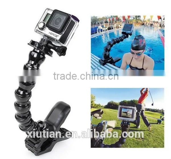 Flexible Neck Jaws Monopod Tripod Flex Clamp Mount for GoPro Hero 4 3+ 3 2 1 Sj4000 Xiaomi Yi photo-3