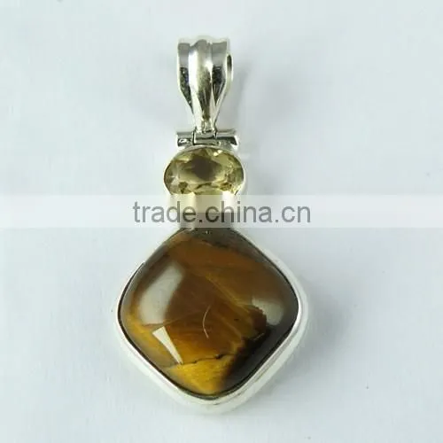 Fashion Citrine Tiger' Eye Pendant, Online Silver Jewellery, 925 Silver Jewellery photo-4