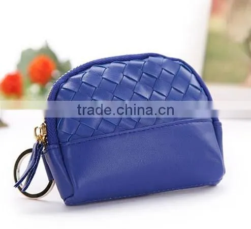 Women Mini Faux Leather Zipper Coin Bag With Keyring photo-2