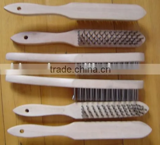 Steel Wire Brush With Wooden Handle
