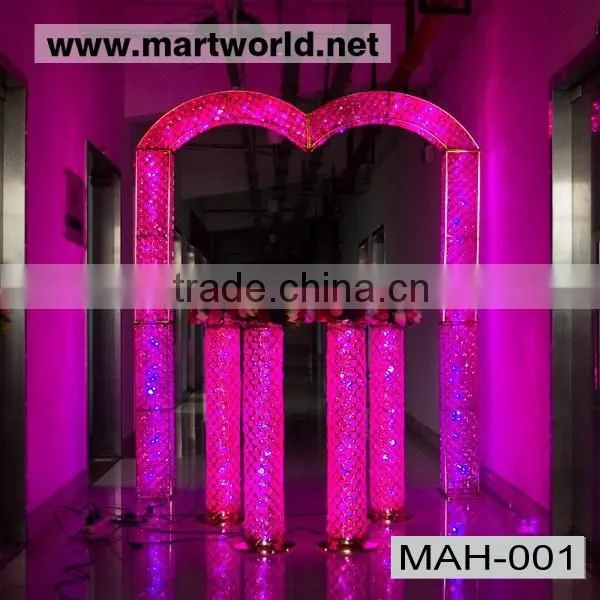 High Quality New Wedding Backdrop Decorative Product Crystal Led Light Arch (MAH-001)