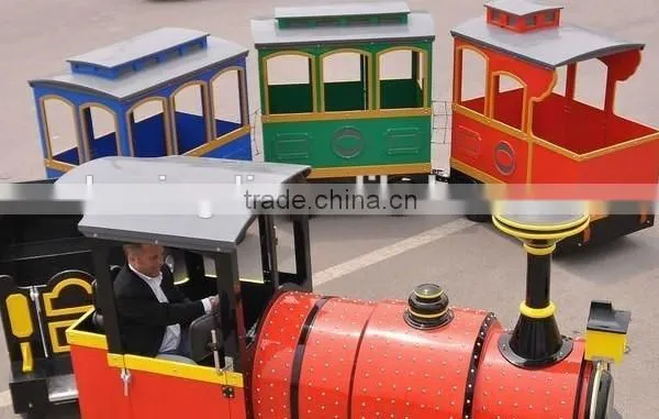 Amusement Park Trackless Train for Children Fun in Public Garden photo-3