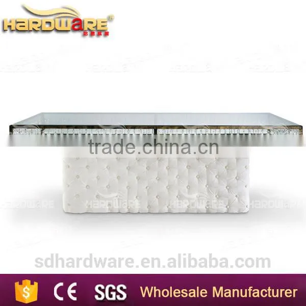 Hotel Crystal Pendant Cake Table , Tempered Dining Table for Wedding photo-3
