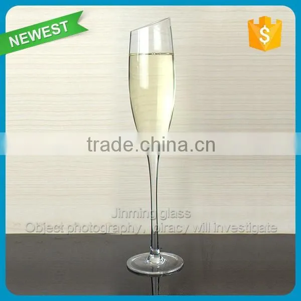 High Quality Bevel Champagne Glass Fancy Wine Cup Glass Whlosesale Tranparent Glass