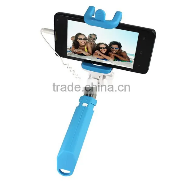 High Margin Products Wired MINI Monopod Rainbow Color Selfie Pole With Cable Promotional Gifts Shenzhen Pocket Selfie Stick photo-4
