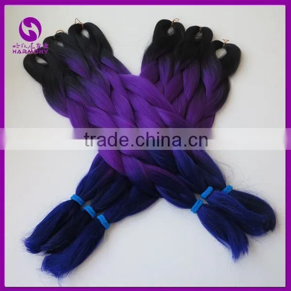 HARMONY Ombre Two Three Tone Colors Jumbo Braiding Hair Ombre Hair Braids for Dreadlocks Crochet Braids Box Braiding Hair Quality Choice photo-3