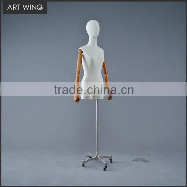 Full Body Fashion Fabric Dress Form Mannequin for Display With Wheels photo-2