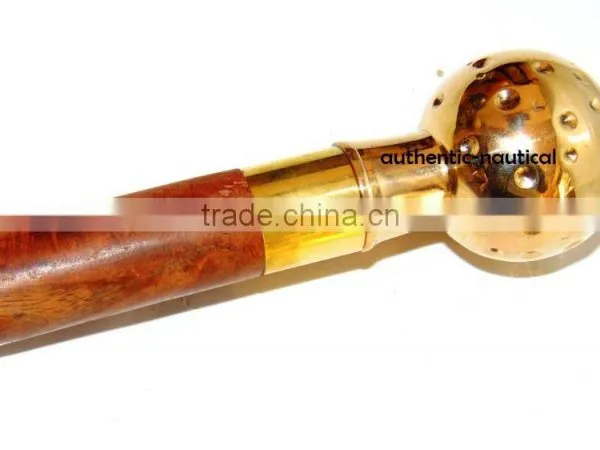 VINTAGE STYLE WALKING CANES-BEAUTIFUL BRASS FOOTBALL HANDLE WALKING CANES-VINTAGE WALKING CANES Wk1171 photo-2