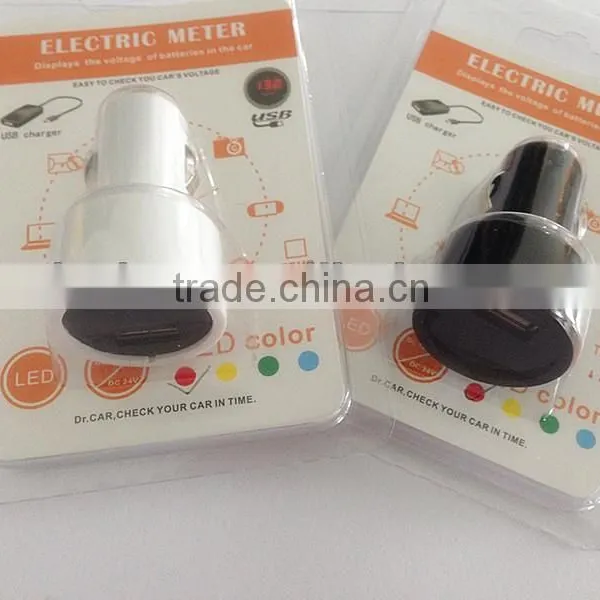 2014 New DC 12V Car Electric Meter Usb Car Battery Meter With LED Digital Display Voltage Meter