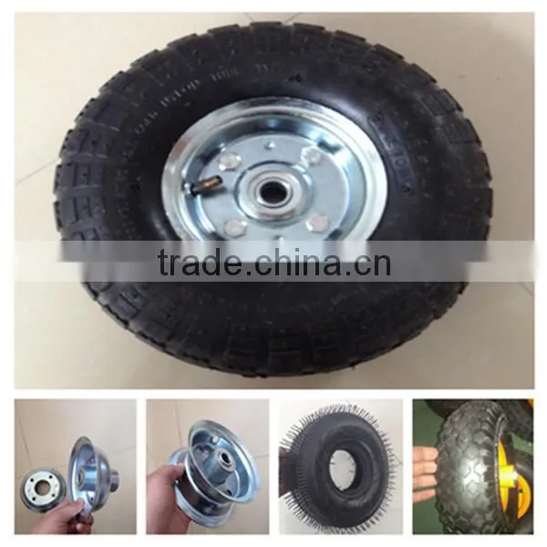 China Factory of Metal Rim Small Natural Rubber Pneumatic Wheelbarrow Wheel