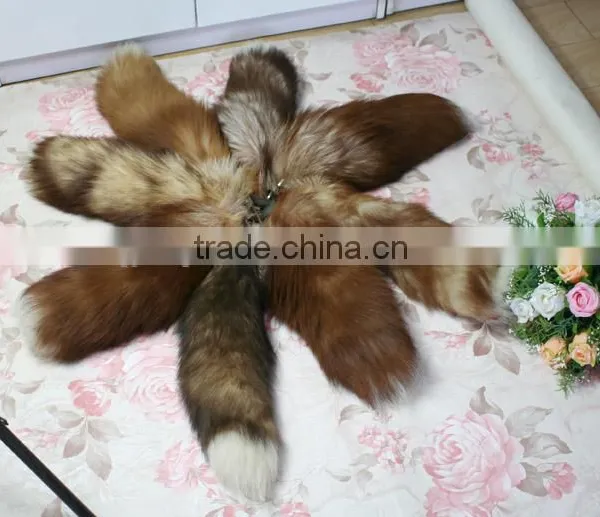 Natural Fox Fur Tail / Dye Color Fox Tail Fur Keychain photo-5