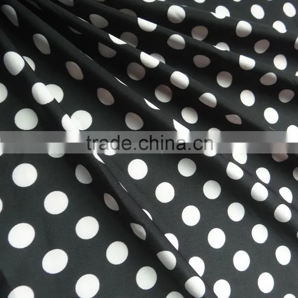 2016 Black Fabric Print White Dot Nylon Spandex Stock Swimwear Fabric photo-2