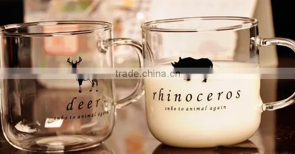Fancy Drinking Glass Mug With Animals Pattern photo-6