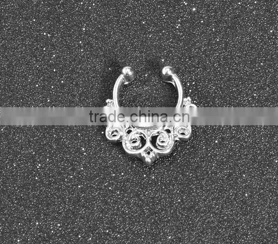 Alloy Charms Fake Septum Nose Ring Non Piercing Hanger Clip On Jewelry photo-2
