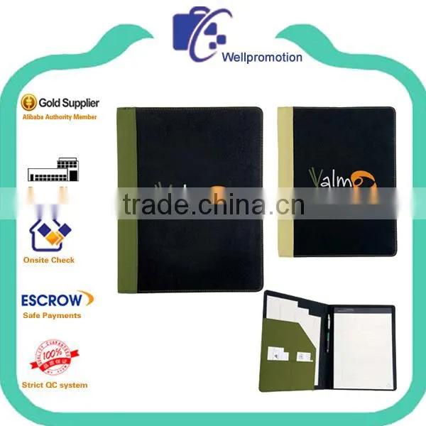 Black Leather Tri-fold Portfolio for Men photo-3