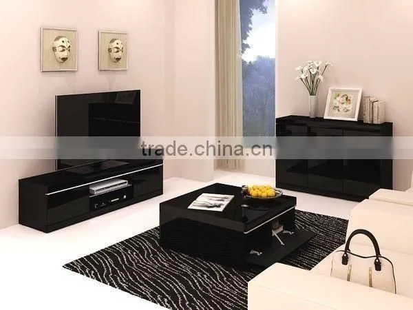 TV-2316 New Lowline Black High Gloss TV Stand photo-3