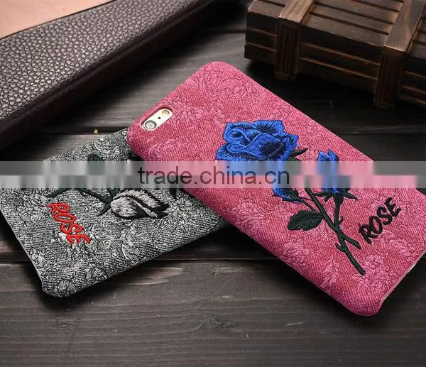 Embroidery 3D Rose Protector Back Cover Case for IPhone 6S Plus photo-5
