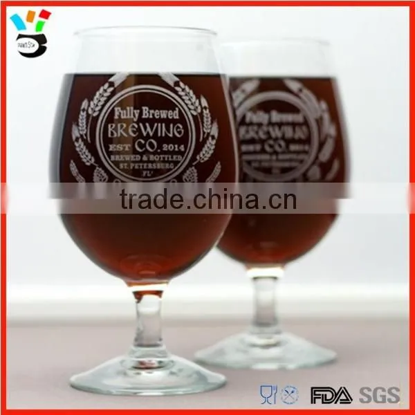custom beer glass with foot snifter beer glass