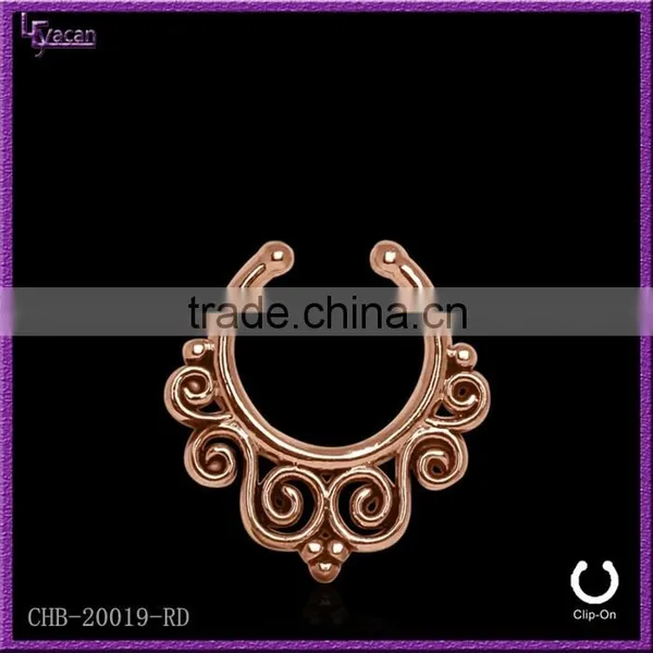 Tribal Swirls Flower Indian Fake Nose Ring photo-3