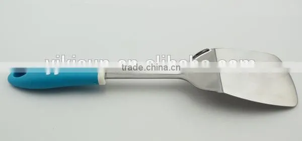 Eco-friendly Kitchen Utensil Stainless Steel Solid Turner With Plastic Handle photo-3
