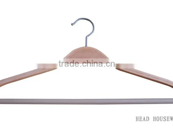 HH Laminated Wooden Hanger With Bar, Cheap Natural Color Hanger High Quality Hanger photo-2