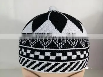 Men Islamic Prayer Knitted Winter Hats Wool Muslim Caps photo-3