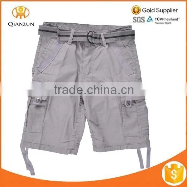 Canvas Cotton Woven Belt Casual Boys Pocket Cargo Shorts