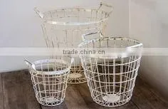 Shabby Chic Storage Basket, Wire Basket for Fruit and Vegetable