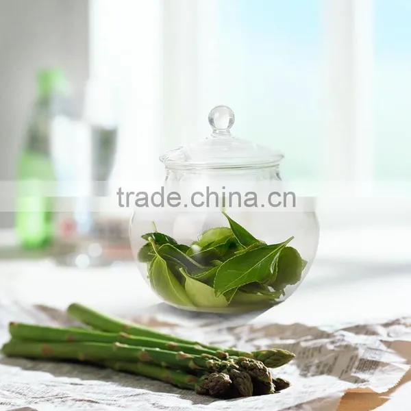 Clear Glass Multi-purpose Glass Storage Bottle Storage Jar With Spoon Lid 350ml QM025 photo-2