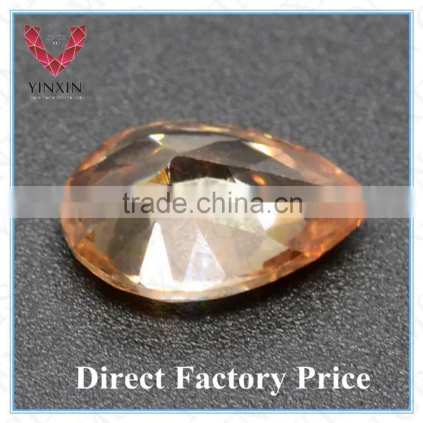 AAA Synthetic Cubic Zirconia Pear Shape 12X10mm Dark Champagne CZ photo-3