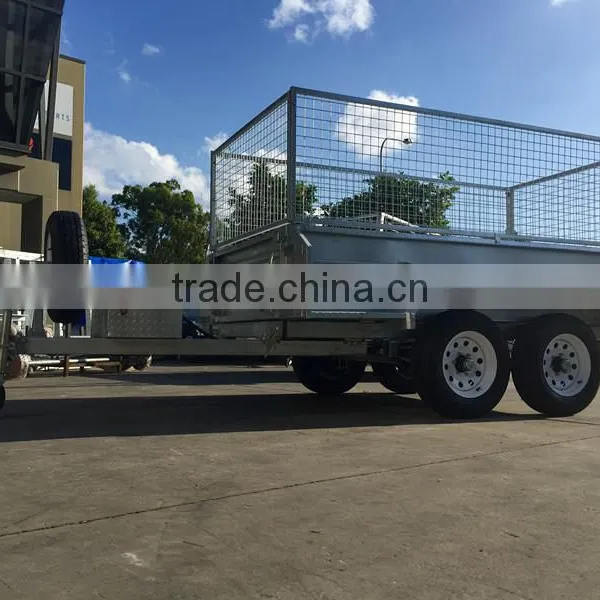 10x5 Hot Dipped Galvanized Tandem Hydraulic Tipping Trailer With Cage Used Farm photo-2