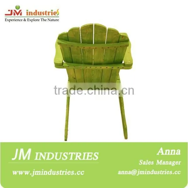Stain Finish Adirondack Chair With Green Color photo-4