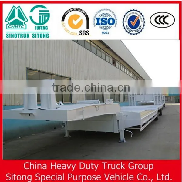 China Heavy Duty Truck Car Lowbed Semi Trailer With 3 Axle for Sale photo-6