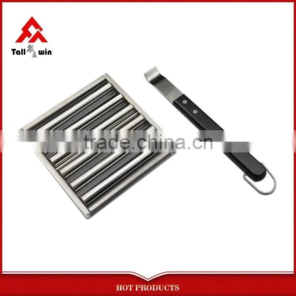 Bbq Stainless Steel Pizza Knife With Wooden Round Handle photo-4